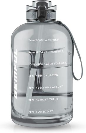 GEMFUL 3 Liter Water Bottles with Handle Motivational BPA Free Big Jugs for Fitness Sports : Amazon.co.uk: Sports & Outdoors