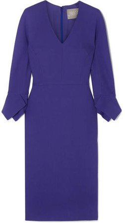 Wool-blend Dress - Dark purple