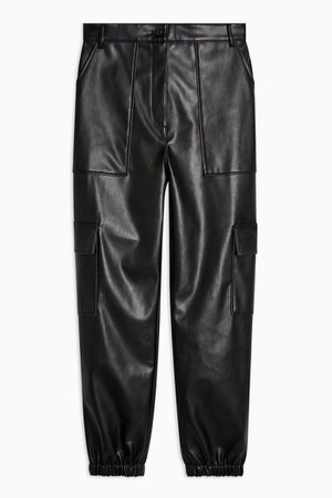 Faux Leather Utility Trousers | Topshop