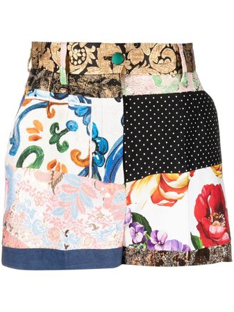 Shop Dolce & Gabbana patchwork-print shorts with Express Delivery - FARFETCH