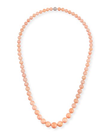 Assael Angel Skin Coral Bead 34" Necklace