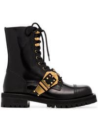 Versace Studded Belt Leather Brogued Boots $1,470 - Shop AW18 Online - Fast Delivery, Price