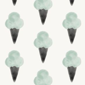 Mint And Black Fabric, Wallpaper and Home Decor | Spoonflower