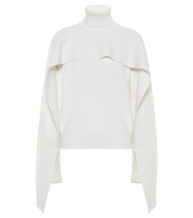 Givenchy - Cotton and wool cape sweater | Mytheresa