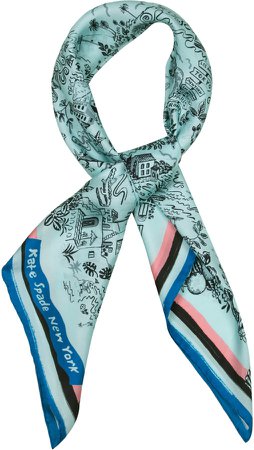 Holiday Travel Toile Silk Square Scarf