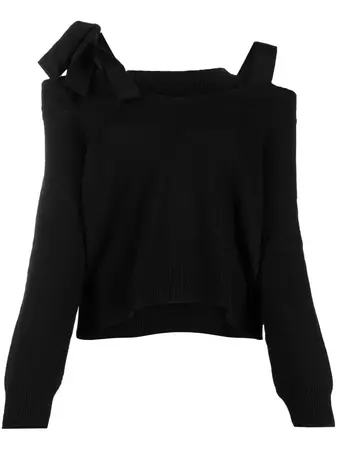 RED Valentino bow-detail long-sleeve Top - Farfetch