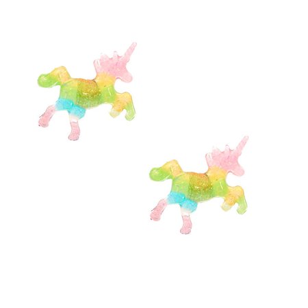 Glitter Rainbow Unicorn Stud Earrings | Claire's US