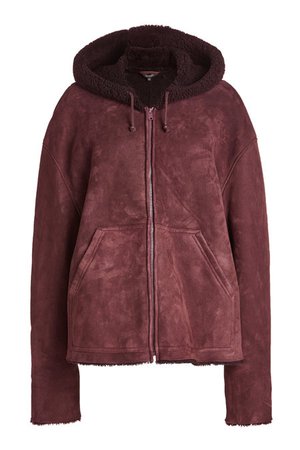 Yeezy - Suede and Shearling Jacket with Hood - red