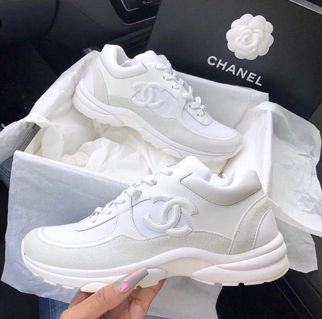 white Chanel sneakers