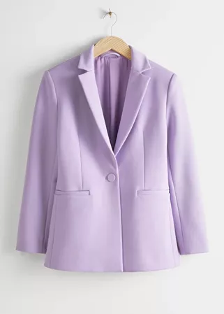 Structured Single Buttoned Blazer - Purple - Blazers - & Other Stories