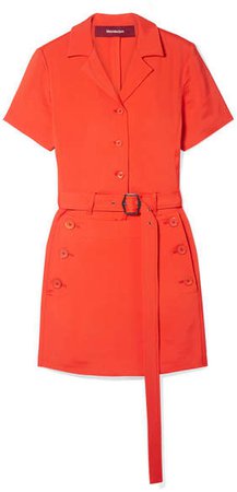 Sies Marjan - Thandie Belted Stretch-ponte Mini Dress - Bright orange