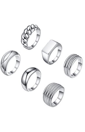 silver rings set