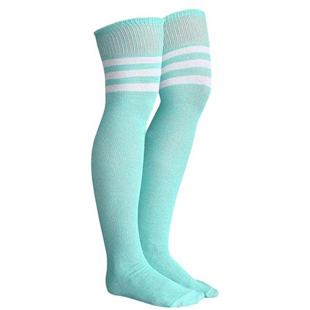 Chrissy's Socks Women's Thigh High Striped Tube Socks