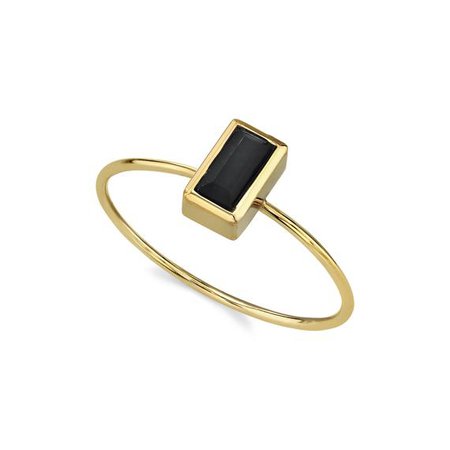 14K Gold Dipped Rectangle Crystal Ring