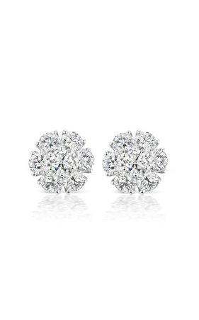 Posey 18k White Gold Diamond Earrings By Briony Raymond | Moda Operandi