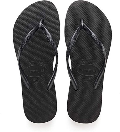 Amazon.com | Havaianas Women's Slim Flip Flop Sandal, Black, 7/8 M US | Flip-Flops