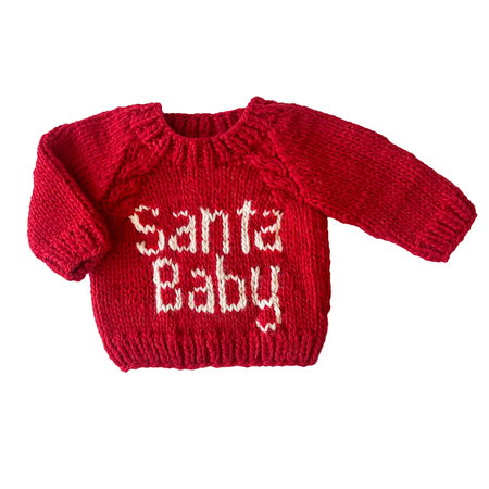 red Santa sweater baby