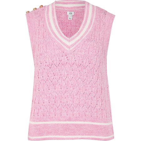River Island pink knitted vest