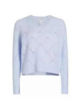 Shop Design History Embellished Diamond Pontelle-Knit Sweater | Saks Fifth Avenue