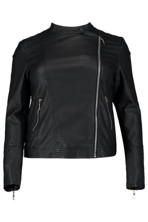 Plus Quilted Faux Leather Biker Jacket | Boohoo