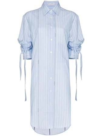 JW Anderson Ruched Sleeve Pinstripe Shirt Dress - Farfetch