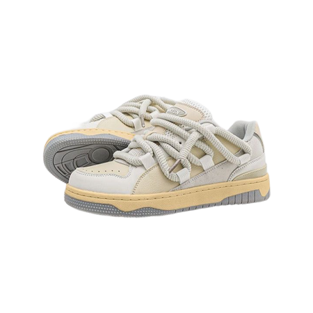chunky sneaker white beige gray