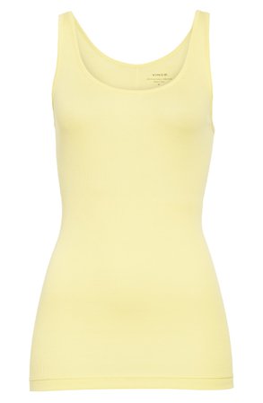 Vince Scoop Neck Ribbed Tank Citrine yellow