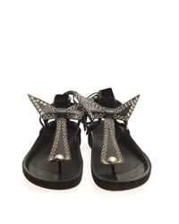 Lyst - Isabel Marant Edris Studded Suede Sandals in Black