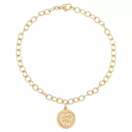 Love Hearts Love You Charm Bracelet in 18 Carat Gold and Diamond For Sale at 1stDibs