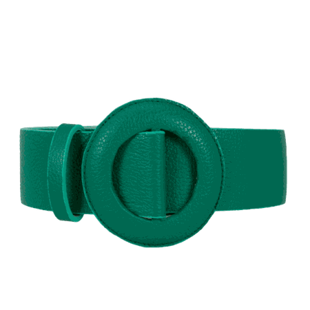 BeltBe Green Oval Buckle Belt