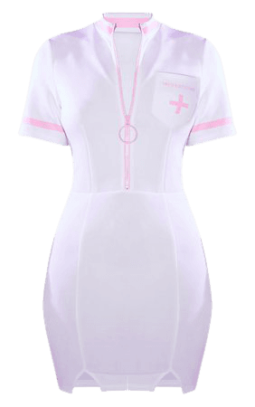 PRETTYLITTLETHING Pink And White Sexy Nurse Costume | PrettyLittleThing CA | Dress Nurse Pink & White