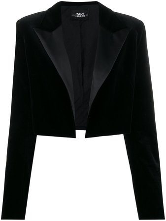 Shop black Karl Lagerfeld Karl x Carine velvet jacket with Express Delivery - Farfetch