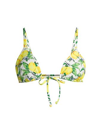 WeWoreWhat Lemon-Print Triangle Bikini Top | SaksFifthAvenue