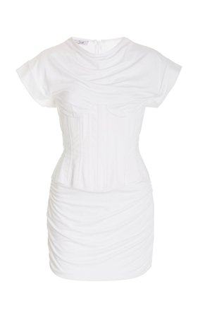 Rolled Sleeve Cotton Mini Dress By Laquan Smith | Moda Operandi