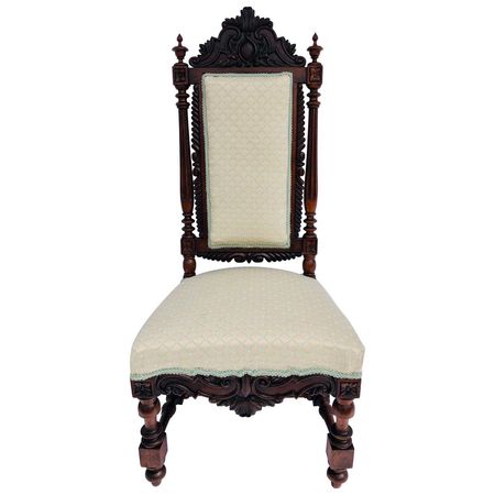 Quality Antique Victorian Carved Rosewood Side Chair For Sale at 1stDibs