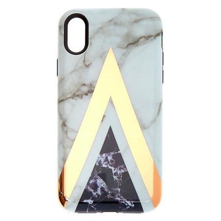 Geometric Marbled Protective Phone Case - Fits iPhone XR | Claire's US