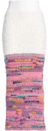 Metallic-paneled Crochet-knit Maxi Skirt
