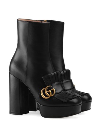 Gucci leather ankle boot with plateau and fringe £870 - Shop Online - Fast Delivery, Free Returns