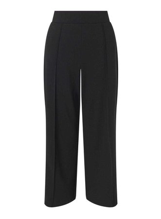 Black Jersey Cropped Wide Leg Trousers - Trousers - Clothing - Miss Selfridge