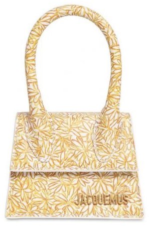 JACQUEMUS Yellow Flower Mini Handbag
