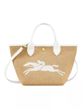 Shop Longchamp Woven Canvas Basket Bag | Saks Fifth Avenue