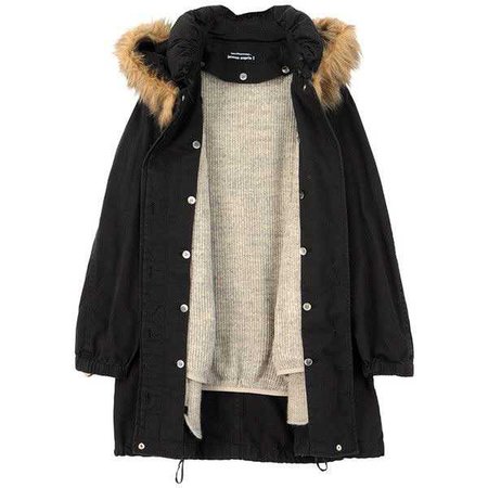 black fur winter coat