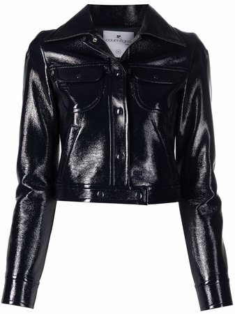 Courrèges Cropped Faux Leather Jacket - Farfetch
