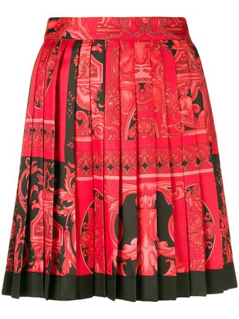 Versace Baroque-print Pleated Skirt - Farfetch
