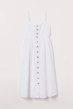 Linen-blend Dress - White