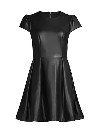 Shop Rachel Parcell Faux Leather A-Line Dress | Saks Fifth Avenue