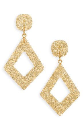 Madewell Glitter Diamond-Shaped Statement Earrings | Nordstrom