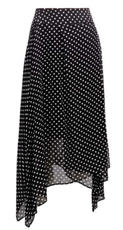 Boss Hugo Boss Dot-print midi skirt with handkerchief hem