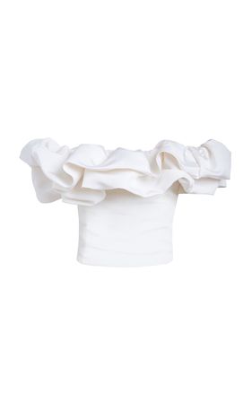 Dahlia Ruffled Silk-Faille Off-The-Shoulder Top By Markarian | Moda Operandi
