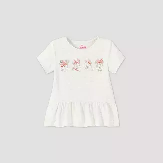 Toddler Girls' Minnie Mouse Short Sleeve T-Shirt - Gray : Target